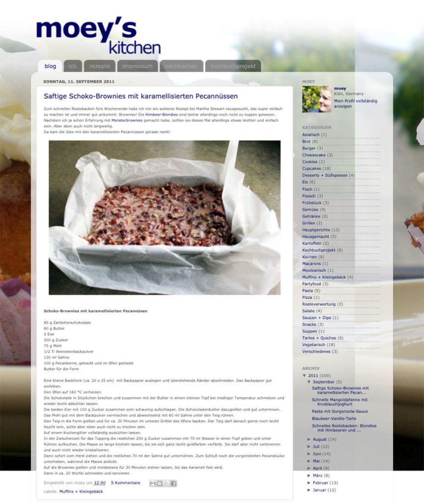 Zeitreise durch moey’s kitchen foodblog von 2011 bis 2021 – Screenshots aus verschiedenen Monaten und Jahren und wie sich hier in 10 Jahren alles entwickelt hat | moeyskitchen.com