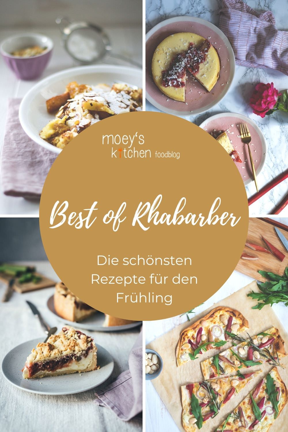 Best of Rhabarber – hier präsentiere ich euch meine besten Rezepte für den Frühlingsboten Rhabarber! Von süßen Rezepten wie Rhabarberkuchen, Cheesecake, Friands, Käsekuchen, Schmarrn usw. bis hin zu herzhaftem Rhabarber-Ketchup und Flammkuchen mit Rhabarber | moeyskitchen.com