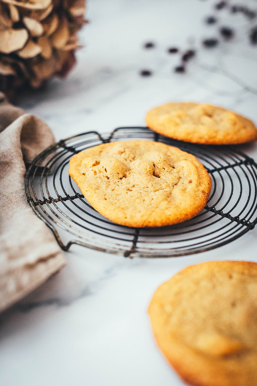 Rezept für Macadamia-Cookies mit weißer Schokolade. Das sind meine absoluten Lieblingskekse, die sowohl als Weihnachtsplätzchen als auch "einfach so" funktionieren. Leckere Cookies mit gerösteten und gesalzenen Macadamianüssen, braunem Zucker und gehackter weißer Schokolade. Super einfach zu backen und so lecker. Lieblingsplätzchen! | moeyskitchen.com