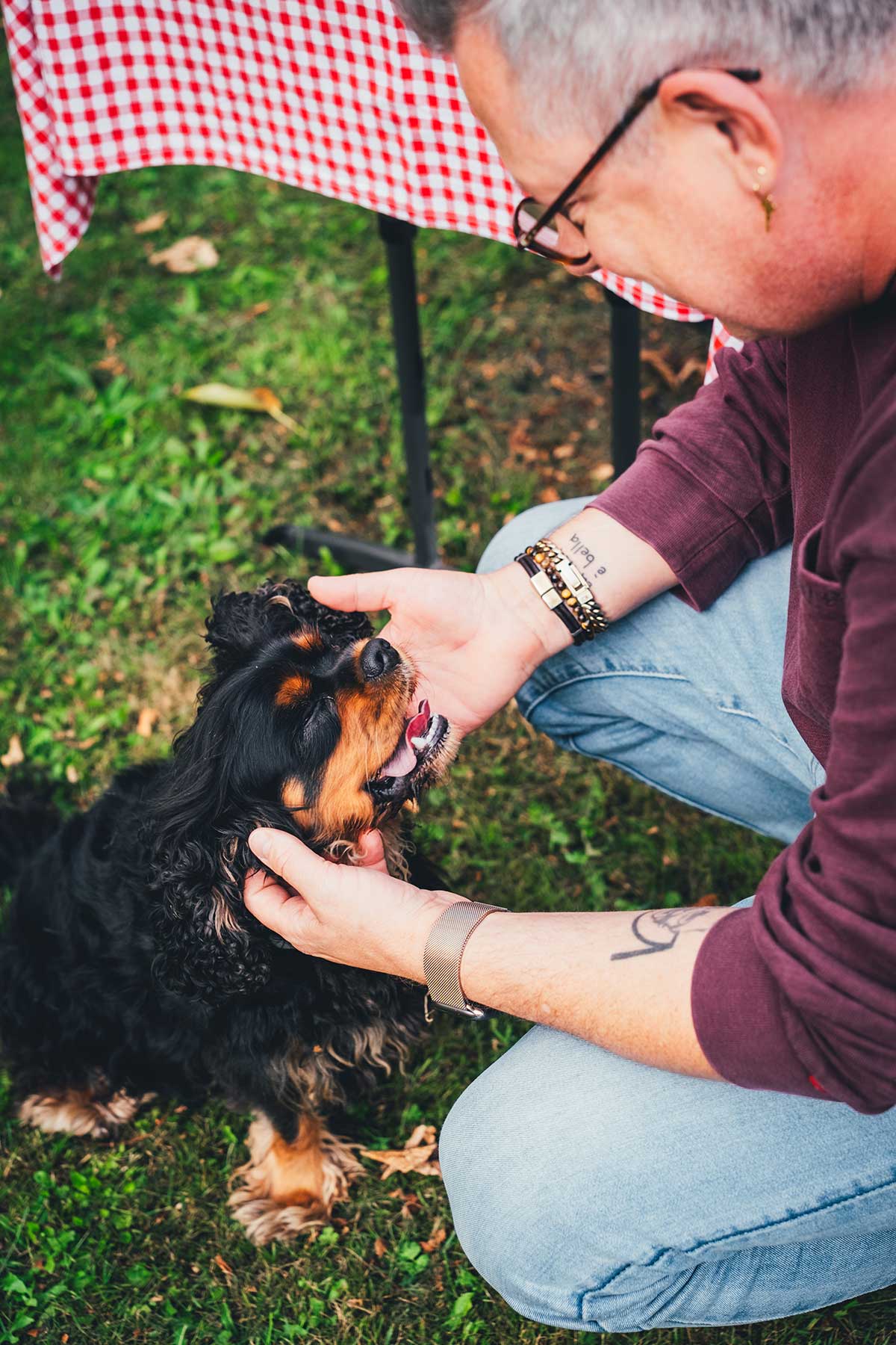 Hund Villy begrüßt Torsten auf dem Hof von Jesper Krabbe | moeyskitchen.com